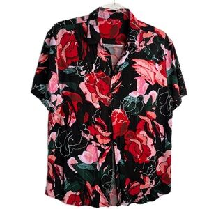 Guess Floral Short Sleeve Button up L